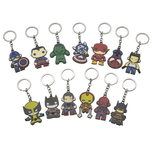 q version iron man spider-man metal doll pendant key chain, Silver 
q version iron man spider-man metal doll pendant key chain, Silver