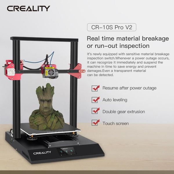 creality cr-10s pro v2 upgraded high precision 3d printer diy kit large printing size 300*300*400mm with pla filament 200g
creality cr-10s pro v2 upgraded high precision 3d printer diy kit large printing size 300*300*400mm with pla filament 200g