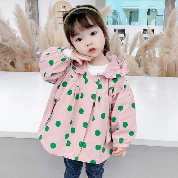 small children's polka dot windbreaker little girls hooded loose trench coat toddler kids casual jacket baby girl outerwear, Blue;gray 
small children's polka dot windbreaker little girls hooded loose trench coat toddler kids casual jacket baby girl outerwear, Blue;gray