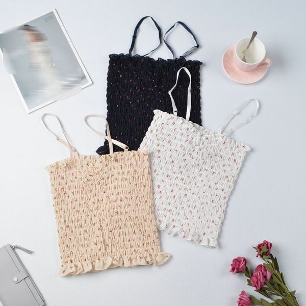 korean wild fresh sweet strap camis off shoulder chiffon floral suspender cute summer girl crop female dropshipping, White
korean wild fresh sweet strap camis off shoulder chiffon floral suspender cute summer girl crop female dropshipping, White