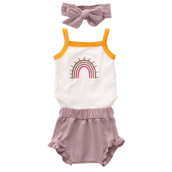 2020 summer baby girls rainbow print square collar sleeveless suspender lace-up shorts+ headband set 0-24m toddler clothing, White
2020 summer baby girls rainbow print square collar sleeveless suspender lace-up shorts+ headband set 0-24m toddler clothing, White