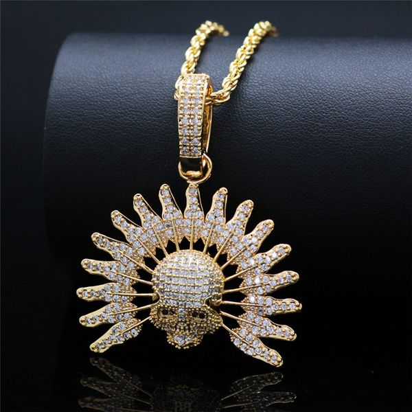 iced out cubic zircon chief skull pendant necklace fashion bling full rhinestone hip hop jewelry for men party, Silver
iced out cubic zircon chief skull pendant necklace fashion bling full rhinestone hip hop jewelry for men party, Silver
