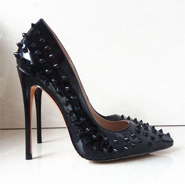 full rivets black patent leather stiletto high heels dress shoes woman pointed toe banquet pumps women slip-on thin high heels
full rivets black patent leather stiletto high heels dress shoes woman pointed toe banquet pumps women slip-on thin high heels