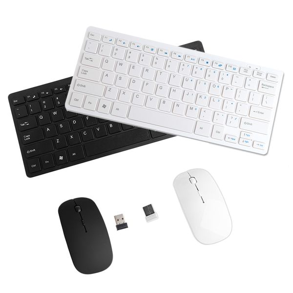 wireless 2.4ghz mini keyboard ultra-thin mouse combo set for desk lap drop shipping