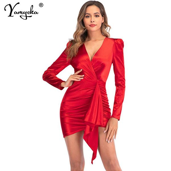 puff long sleeve red satin summer dress women v neck elegant club bodycon party dresses wrap fold midi vestidos new, Black;gray
puff long sleeve red satin summer dress women v neck elegant club bodycon party dresses wrap fold midi vestidos new, Black;gray