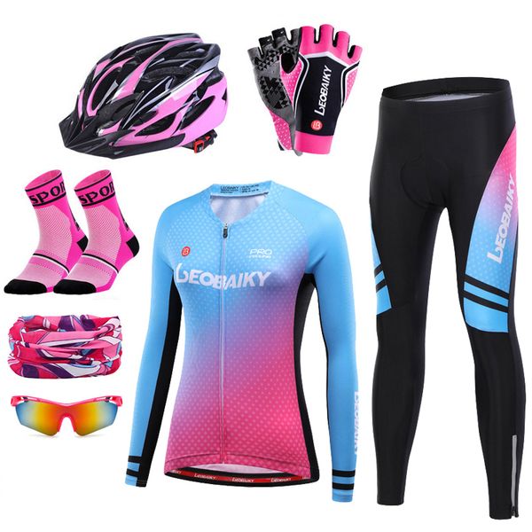 spring autumn racing mtb bike clothing women pro team cycling jersey set woman long sleeve bicycle clothes ladies sports wear, Black;blue
spring autumn racing mtb bike clothing women pro team cycling jersey set woman long sleeve bicycle clothes ladies sports wear, Black;blue