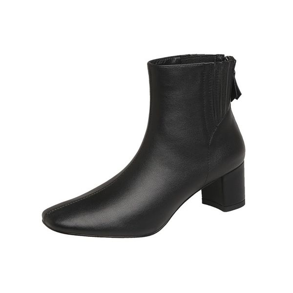 layumi's zipper up spring short boots women genuine leather boots for woman square toe bottes femme woman fashion short, Black
layumi's zipper up spring short boots women genuine leather boots for woman square toe bottes femme woman fashion short, Black