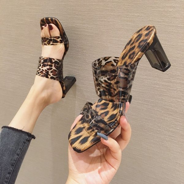 spring summer 2020 new sandals slippers with open toe leopard print thick heel sandals plastic high heel muller shoes female pvc, Black
spring summer 2020 new sandals slippers with open toe leopard print thick heel sandals plastic high heel muller shoes female pvc, Black
