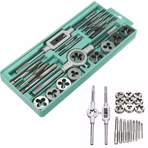 20pcs tap die set 1/16 - 1/2 inch nc screw thread plugs taps wrench alloy steel hand screw taps cutting adjusting tools 
20pcs tap die set 1/16 - 1/2 inch nc screw thread plugs taps wrench alloy steel hand screw taps cutting adjusting tools