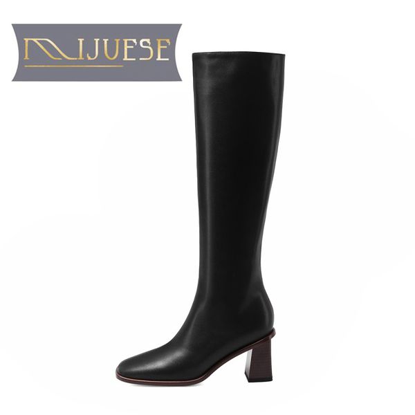 mljuese 2021 women knee-high cow leather winter zippers short plush square toe high heels boots female women boots, Black
mljuese 2021 women knee-high cow leather winter zippers short plush square toe high heels boots female women boots, Black