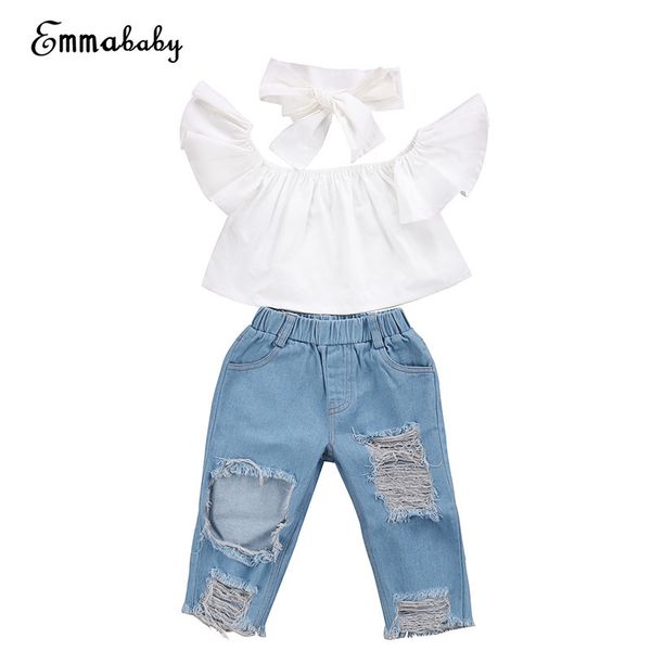 emmababy новорожденных малышей девочки дети с плеча летучий рукавом + длинные denim hole брюки джинсы нижнее комплект одежды возраст 1-6y, White
emmababy новорожденных малышей девочки дети с плеча летучий рукавом + длинные denim hole брюки джинсы нижнее комплект одежды возраст 1-6y, White