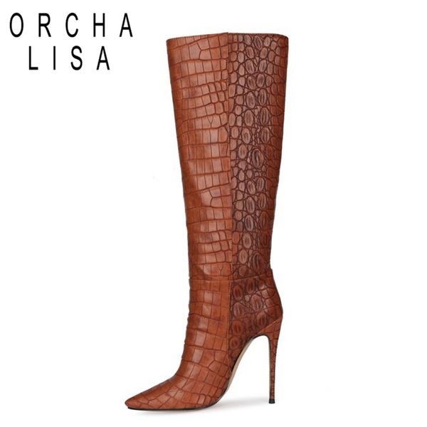 orcha lisa autumn women knee-high boots pointed toe 12cm thin heels pu zipper stone pattern big size 34-45 brown casual c1994, Black
orcha lisa autumn women knee-high boots pointed toe 12cm thin heels pu zipper stone pattern big size 34-45 brown casual c1994, Black