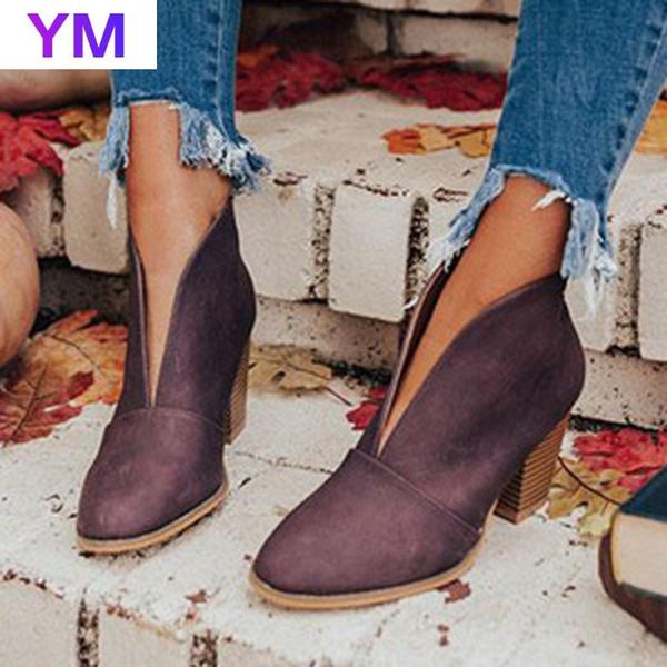 large size mid square heel round toe women ankle boots fashion shallow design spring autumn boots women outdoor casual 43, Black
large size mid square heel round toe women ankle boots fashion shallow design spring autumn boots women outdoor casual 43, Black