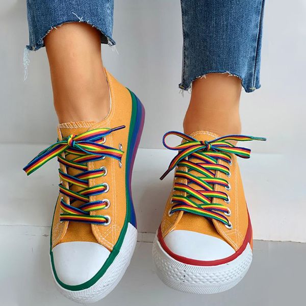 shoes women casual canvas flats lace up female sneakers rainbow ladies vulcanized shoes walking comfort new autumn fashion, Black
shoes women casual canvas flats lace up female sneakers rainbow ladies vulcanized shoes walking comfort new autumn fashion, Black