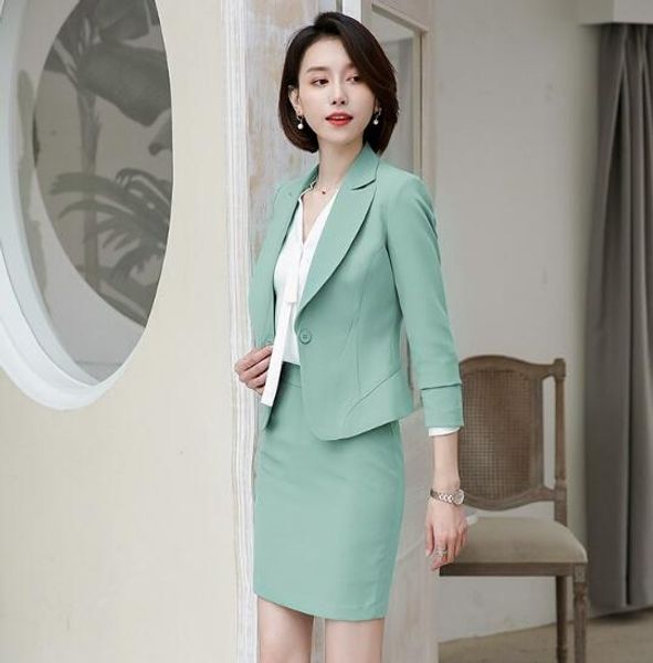 2020 spring summer temperament skirt suits women formal business long sleeve slim blazer and skirt office ladies work wear, White
2020 spring summer temperament skirt suits women formal business long sleeve slim blazer and skirt office ladies work wear, White
