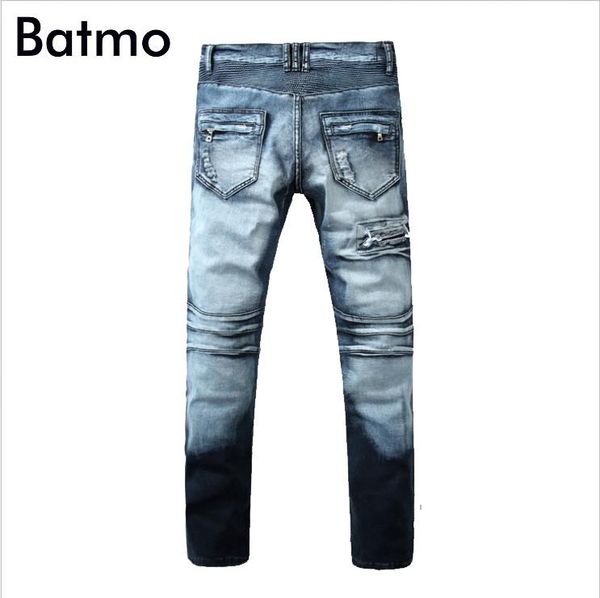 batmo 2018 new arrival high street pleated casual jeans men,men's denim skinny pants,men's fashion holes jeans a962, Blue
batmo 2018 new arrival high street pleated casual jeans men,men's denim skinny pants,men's fashion holes jeans a962, Blue
