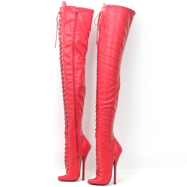 7inch stiletto female high heels thigh high boots pointed toe fetish ballet shoe lace up men pole dancing shoes 18cm red custom color, Black
7inch stiletto female high heels thigh high boots pointed toe fetish ballet shoe lace up men pole dancing shoes 18cm red custom color, Black