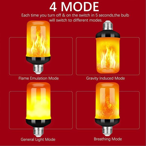 led flame effect light bulb 4 modes flickering emulation home garden lamp christmas halloween decor light e27 flame bulbs lights
led flame effect light bulb 4 modes flickering emulation home garden lamp christmas halloween decor light e27 flame bulbs lights