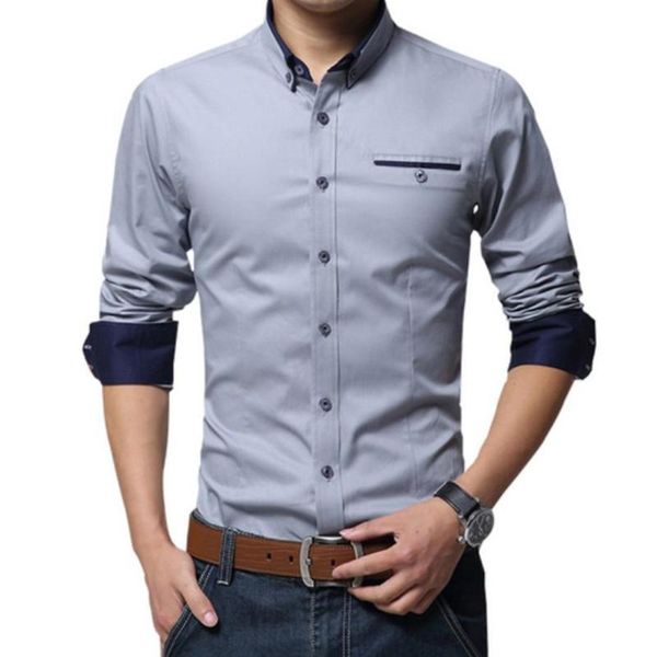 fashion men solid color long sleeve turn down collar shirt slim blouse 2020, White;black
fashion men solid color long sleeve turn down collar shirt slim blouse 2020, White;black