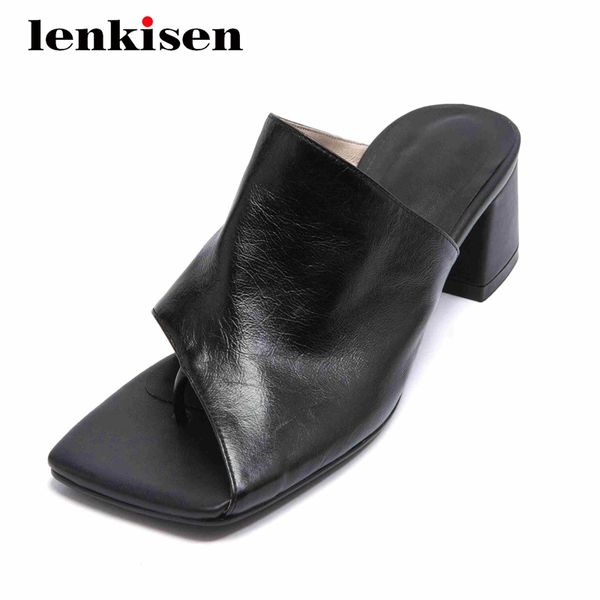 lenkisen genuine leather high street fashion flip flop square toe high square heel women shoes office lady summer sandals l78, Black
lenkisen genuine leather high street fashion flip flop square toe high square heel women shoes office lady summer sandals l78, Black