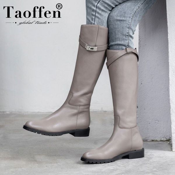 boots taoffen ladies genuine leather knee high flats buckle zipper retro long winter warm shoes women footwear size 34-39, Black
boots taoffen ladies genuine leather knee high flats buckle zipper retro long winter warm shoes women footwear size 34-39, Black