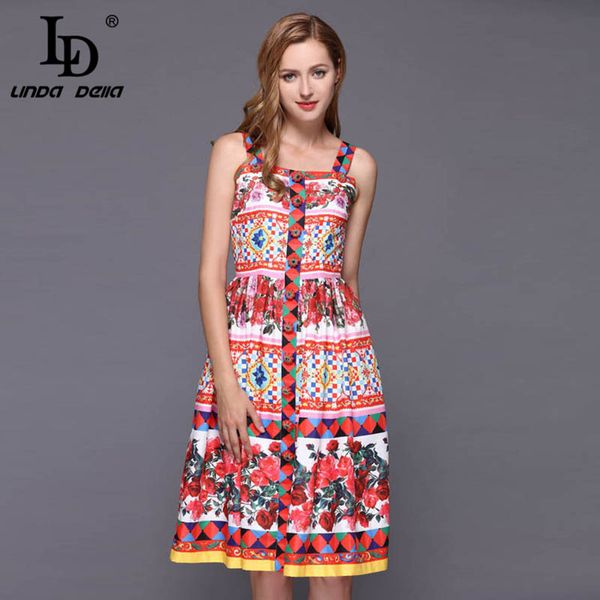 ld linda della 2020 fashion designer summer dress women's spaghetti strap elegant rose floral print button midi dress, Black;gray
ld linda della 2020 fashion designer summer dress women's spaghetti strap elegant rose floral print button midi dress, Black;gray
