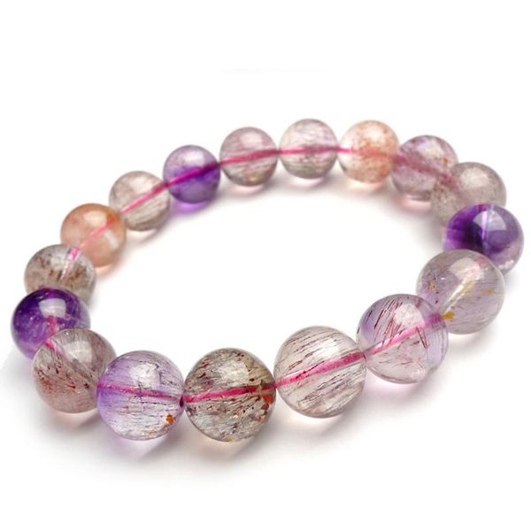 13mm genuine colorful natural rutilated quartz bracelets for women female super seven melody stone round crystal bead bracelet, Black
13mm genuine colorful natural rutilated quartz bracelets for women female super seven melody stone round crystal bead bracelet, Black