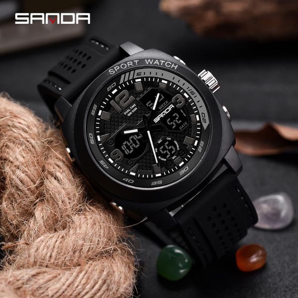 sanda new men's watches black sports watch led digital 3atm waterproof watches s male clock relogios masculino, Slivery;brown
sanda new men's watches black sports watch led digital 3atm waterproof watches s male clock relogios masculino, Slivery;brown
