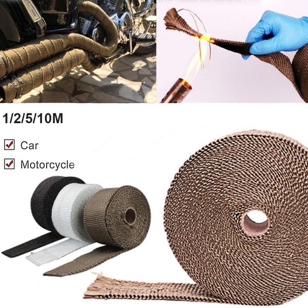 5m/10m motorcycle exhaust header pipe heat wrap tape fiberglass heat shield thermal protection exhaust pipe insulat black white
5m/10m motorcycle exhaust header pipe heat wrap tape fiberglass heat shield thermal protection exhaust pipe insulat black white