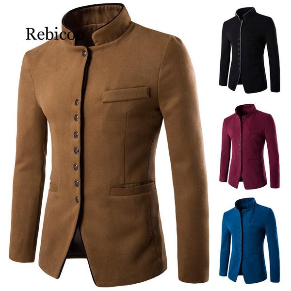 2020 autumn and winter new men's coat wool single-breasted collar collar tunic casual jacket, Black
2020 autumn and winter new men's coat wool single-breasted collar collar tunic casual jacket, Black