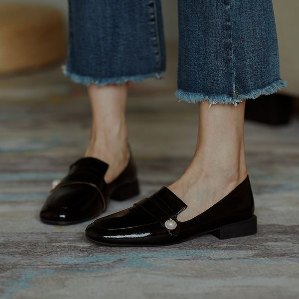 women low heel shoes round toe round toes casual shoes breathable comfortable slip on leather casual zapatos mujer, Black
women low heel shoes round toe round toes casual shoes breathable comfortable slip on leather casual zapatos mujer, Black