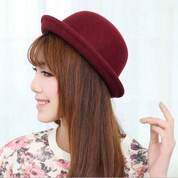 wide brim hats autumn women fedora hat classical cap chapeau femme imitation wool women's cute solid black bowler female, Blue;gray
wide brim hats autumn women fedora hat classical cap chapeau femme imitation wool women's cute solid black bowler female, Blue;gray