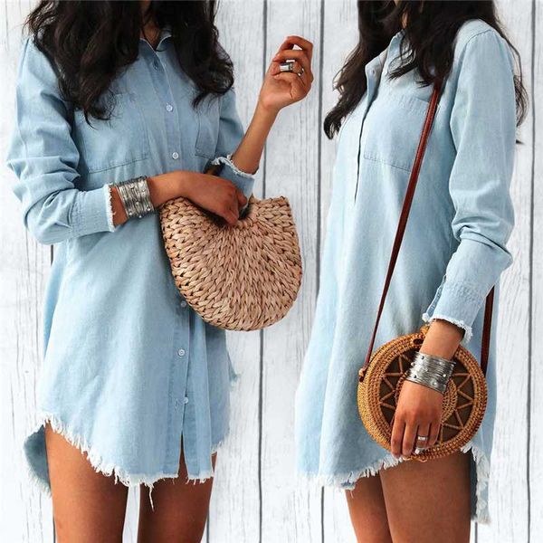 la.tendre autumn women shirt dress long sleeve denim shirt casual turn-down collar women casual streetwear dresses, Black;gray
la.tendre autumn women shirt dress long sleeve denim shirt casual turn-down collar women casual streetwear dresses, Black;gray