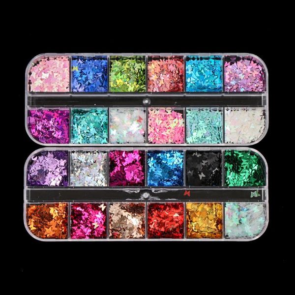 5-10days delivery for u.s.12 grids charm 3d nail flakes butterfly shape laser glitter sequins holographic nail art decorations, Silver;gold 
5-10days delivery for u.s.12 grids charm 3d nail flakes butterfly shape laser glitter sequins holographic nail art decorations, Silver;gold
