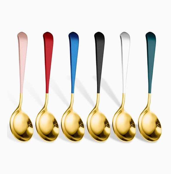 creativity new arrivals colorful round dessert spoon stainless steel bulk gold spoon set for custom logo
creativity new arrivals colorful round dessert spoon stainless steel bulk gold spoon set for custom logo