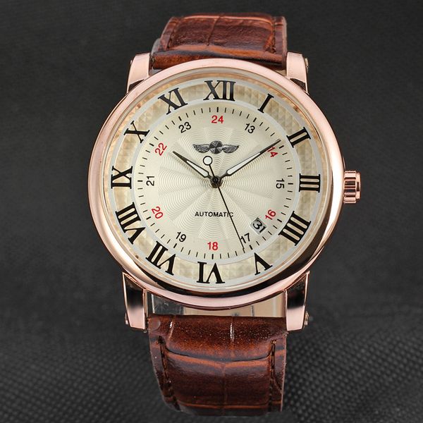 50pcs/lot winner-d213 rose gold case winner watch fashion leather mechanical watch roman style date men calendar, Slivery;brown
50pcs/lot winner-d213 rose gold case winner watch fashion leather mechanical watch roman style date men calendar, Slivery;brown