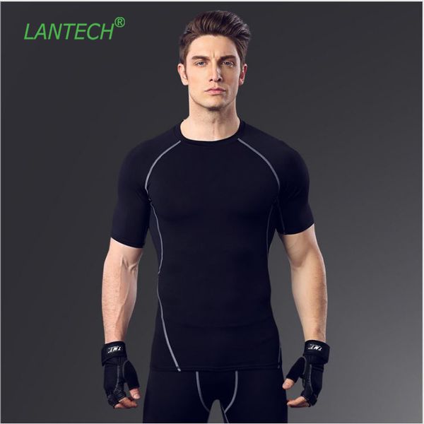 running jerseys lantech men compression tights shirt run fitness exercise gym workout training sports soccer tees, Black;blue
running jerseys lantech men compression tights shirt run fitness exercise gym workout training sports soccer tees, Black;blue