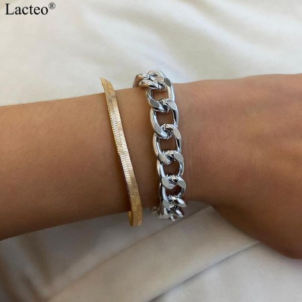 lacteo 2 pcs/set hip hop two color charm bracelet 2020 jewelry for women punk gold color snake chain statement female bracelet, Black
lacteo 2 pcs/set hip hop two color charm bracelet 2020 jewelry for women punk gold color snake chain statement female bracelet, Black