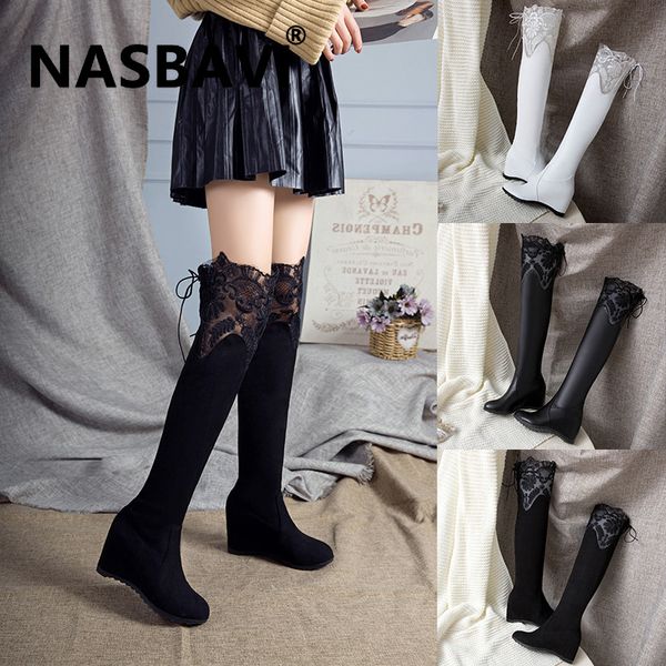 women boots fashion over knee boots ladies height increased elastic suede platform boot non-slip female comfortable shoes, Black
women boots fashion over knee boots ladies height increased elastic suede platform boot non-slip female comfortable shoes, Black