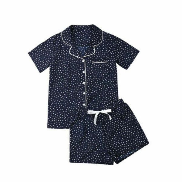 summer women's summer home wear sleep wear pajamas set short sleeves sleepwear +pants homewear nightwear, Blue
summer women's summer home wear sleep wear pajamas set short sleeves sleepwear +pants homewear nightwear, Blue