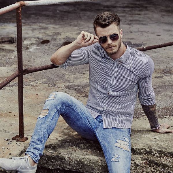 men's casual shirts street style long sleeve shirt with easy press, slim, elastic, quick dry, breathable sports men, White;black
men's casual shirts street style long sleeve shirt with easy press, slim, elastic, quick dry, breathable sports men, White;black