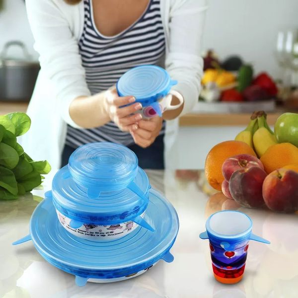 silicone stretch lids suction pot lids food wrap bowl pot lid fresh keeping wrap seal lid pan cover kitchen accessories 6pcs/set owa940
silicone stretch lids suction pot lids food wrap bowl pot lid fresh keeping wrap seal lid pan cover kitchen accessories 6pcs/set owa940
