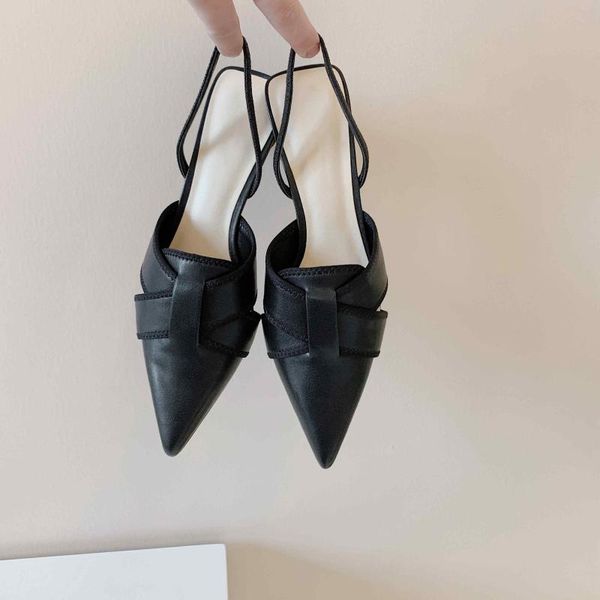 large size full grain leather pointed toe med heels back straps french romantic mature dating summer sandals 82, Black
large size full grain leather pointed toe med heels back straps french romantic mature dating summer sandals 82, Black