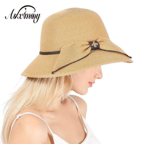 wide brim hats women's summer straw hat fashion chapeau paille lady elegant sun foldable casual panama beach bow cap womens, Blue;gray
wide brim hats women's summer straw hat fashion chapeau paille lady elegant sun foldable casual panama beach bow cap womens, Blue;gray