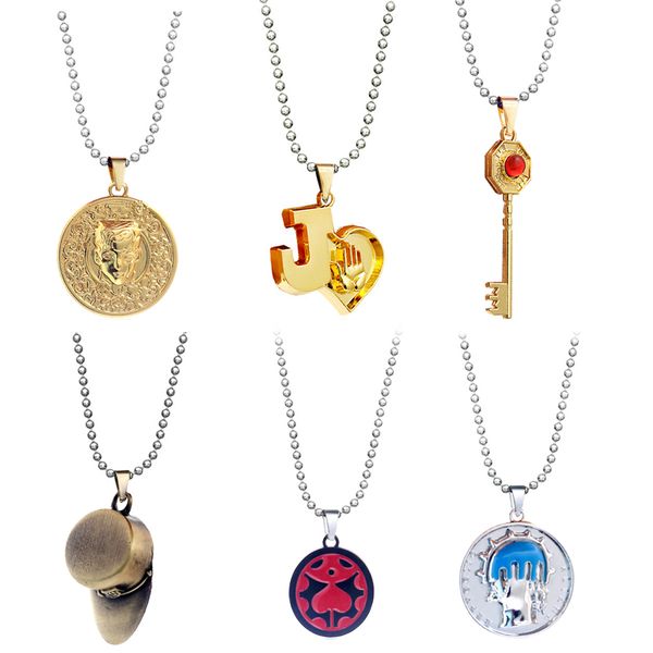 anime jojos bizarre adventure necklace round hat oval key pendant bead leather chain necklace gold metal accessory for friend, Silver
anime jojos bizarre adventure necklace round hat oval key pendant bead leather chain necklace gold metal accessory for friend, Silver