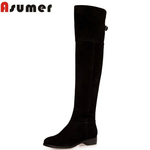 asumer 2020 new arrive autumn winter genuine leather boots square heel over the knee boots fashion buckle cowhide women, Black
asumer 2020 new arrive autumn winter genuine leather boots square heel over the knee boots fashion buckle cowhide women, Black