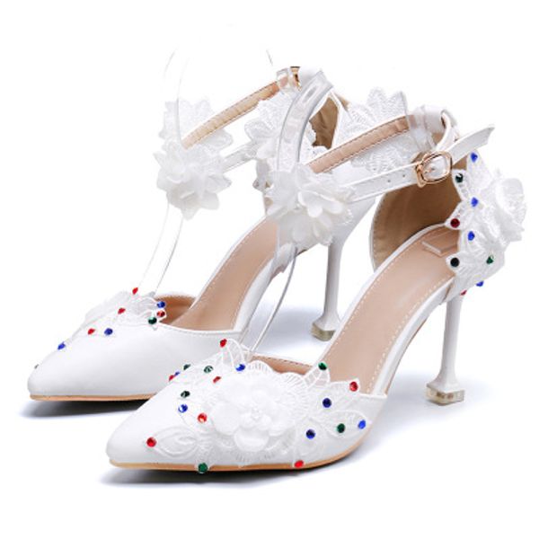 2020 white women sandals high heels 8cm women shoes sandals lace crystal female shoes princess dress wedding party, Black
2020 white women sandals high heels 8cm women shoes sandals lace crystal female shoes princess dress wedding party, Black