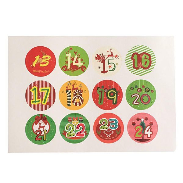 party decoration 10 sheets/set christmas calendar stickers advent numbers 1-24 embellishments gift dc120
party decoration 10 sheets/set christmas calendar stickers advent numbers 1-24 embellishments gift dc120