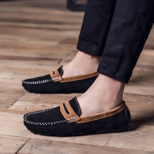 men shoes casual flats italian mens loafers cow suede leather moccasins designer breathable slip on driving shoes, Black
men shoes casual flats italian mens loafers cow suede leather moccasins designer breathable slip on driving shoes, Black