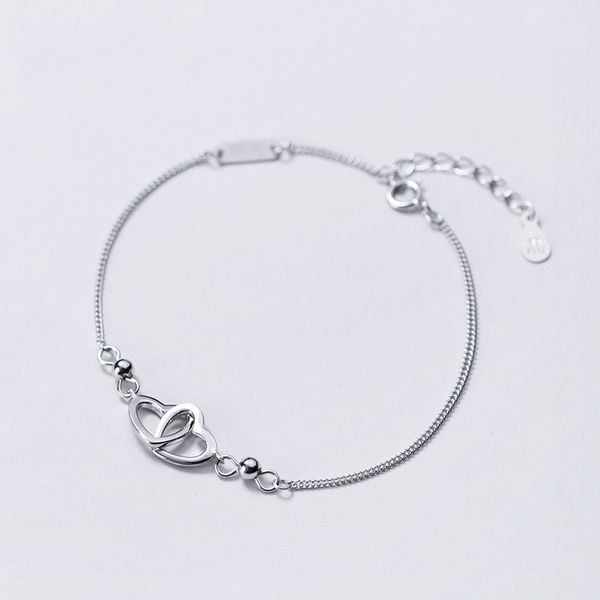 s925 sterling silver color double heart shape cute smooth temperament bracelet for women girls lady jewelry gift, Golden;silver
s925 sterling silver color double heart shape cute smooth temperament bracelet for women girls lady jewelry gift, Golden;silver